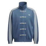 CNY Chinese Style Blue Oversized Jacket – Kung Fu Button Streetwear Track Jacket (Unisex)