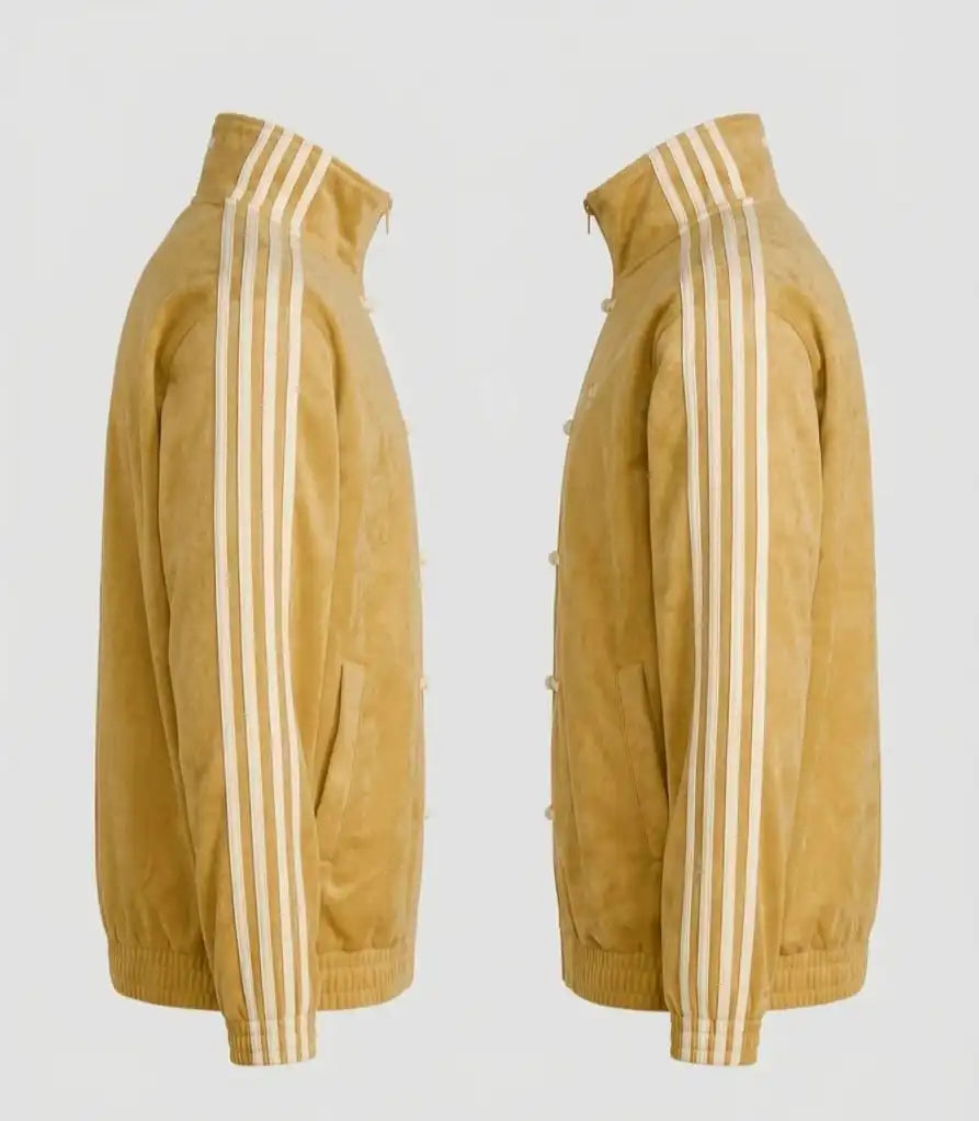 CNY Chinese Style Golden Oversized Jacket – Kung Fu Button Streetwear Track Jacket (Unisex)