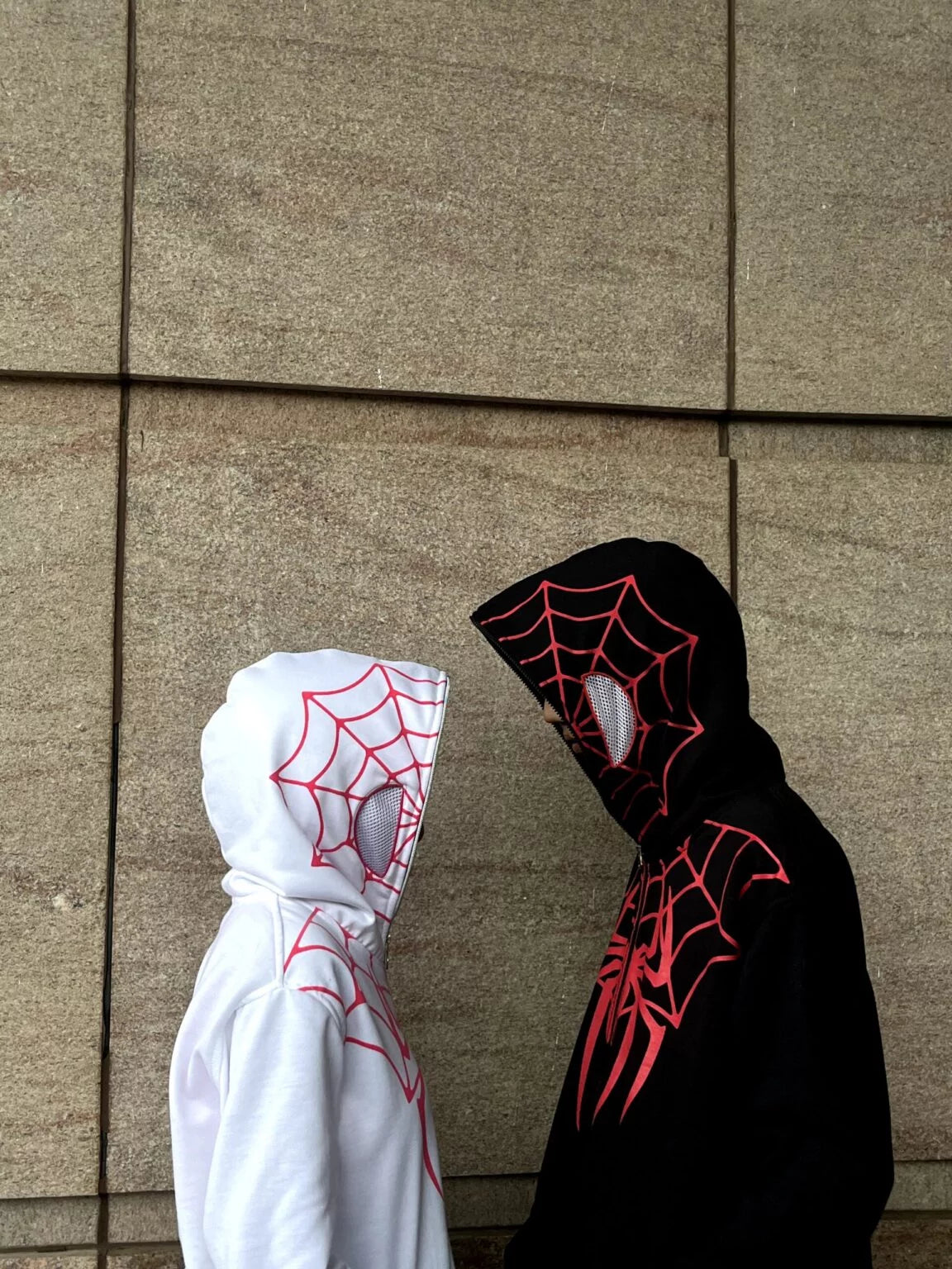 Couple Spider Hoodie Set – Zip-Up Spider Mask Hoodie Tracksuit for Men & Women Streetwear