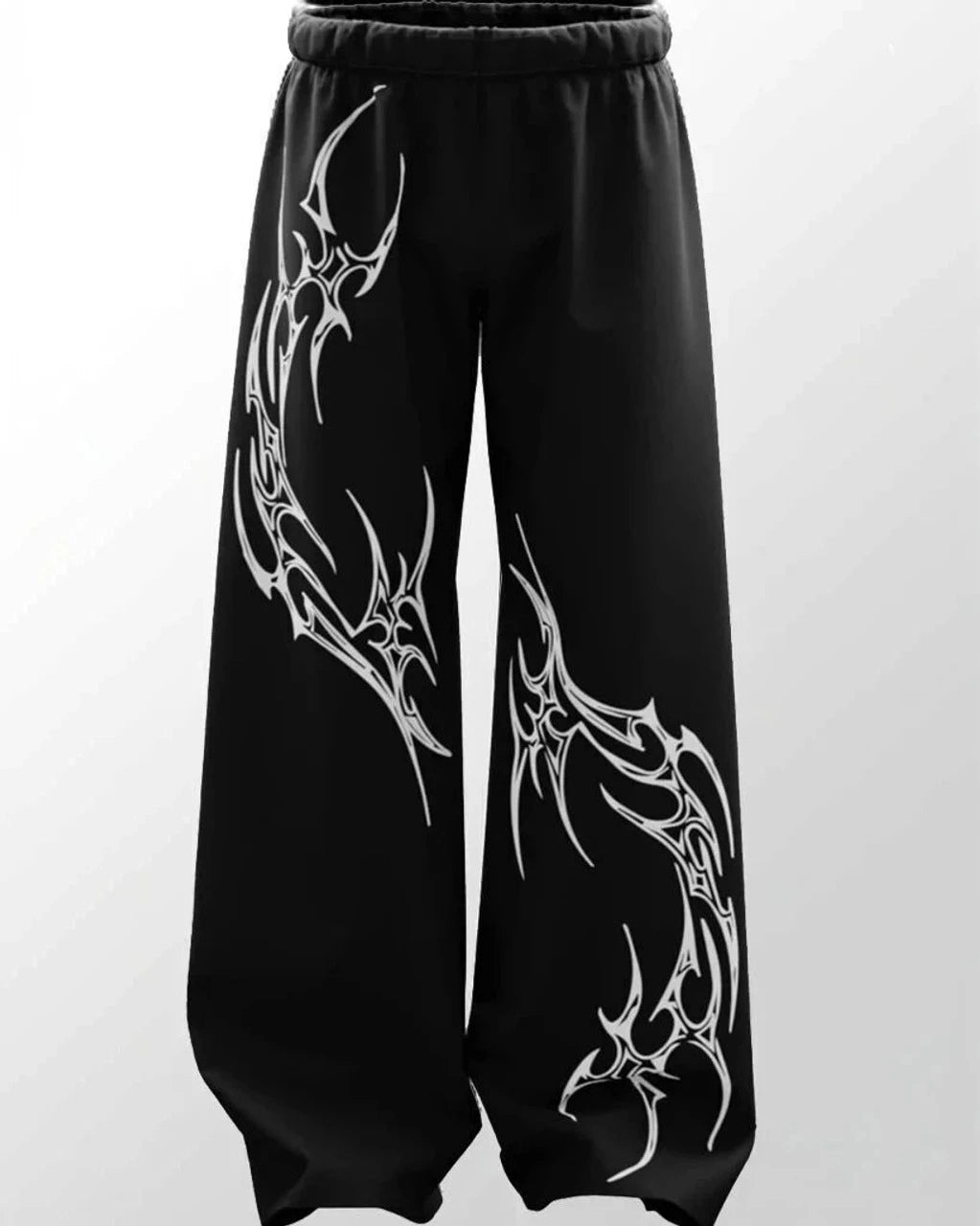 Tribal Print Baggy Pants – Oversized Streetwear Sweatpants | Harajuku Gothic Wide Leg Trousers (Unisex)