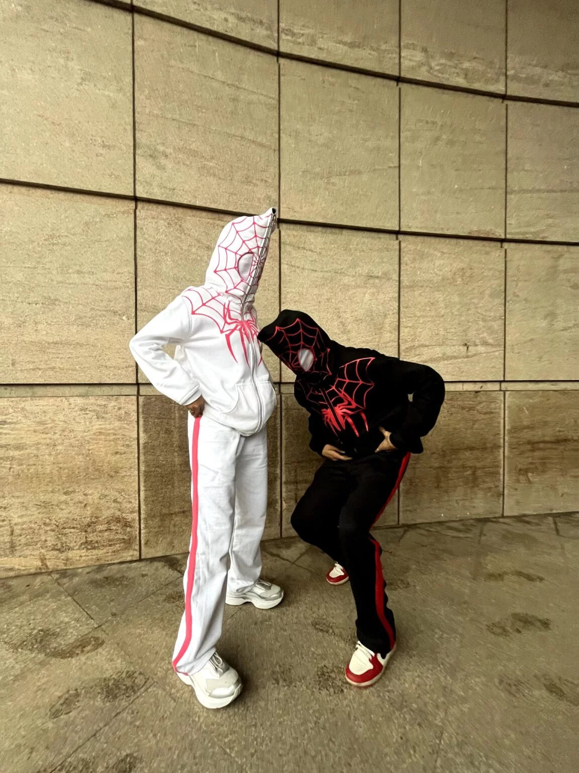 Couple Spider Hoodie Set – Zip-Up Spider Mask Hoodie Tracksuit for Men & Women Streetwear
