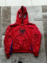 Red Spider Zip-Up Hoodie – Full Face Mask Graphic Hoodie for Men Streetwear in INDIA