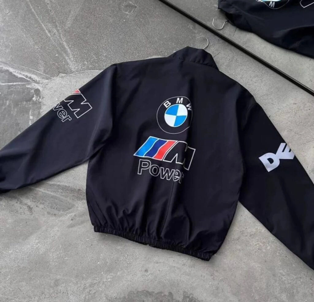 BMW M Power Inspired Oversized Racing Jacket – Black Motorsport Streetwear Jacket for Men & Women