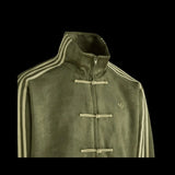 CNY Chinese Style Olive Green Oversized Jacket – Kung Fu Button Streetwear Track Jacket (Unisex)