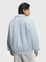 CNY Chinese Style Sky Blue Oversized Jacket – Kung Fu Button Streetwear Track Jacket (Unisex)