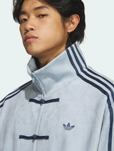 CNY Chinese Style Sky Blue Oversized Jacket – Kung Fu Button Streetwear Track Jacket (Unisex)