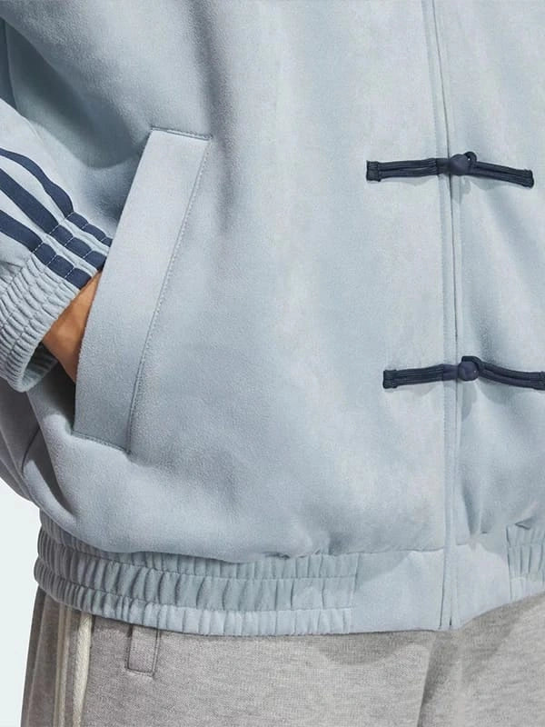 CNY Chinese Style Sky Blue Oversized Jacket – Kung Fu Button Streetwear Track Jacket (Unisex)