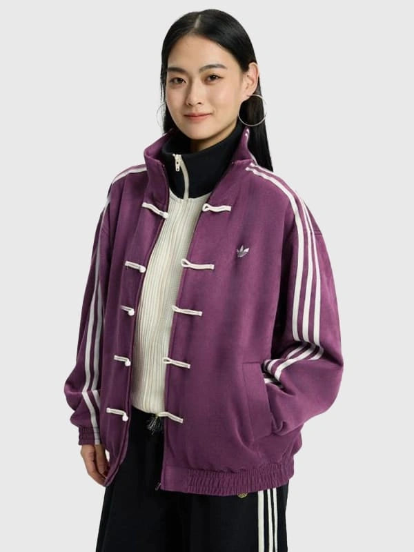 CNY Chinese Style Purple Oversized Jacket – Kung Fu Button Streetwear Track Jacket (Unisex)
