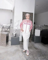 Women’s Pink Ferrari Racing Jacket – Oversized Motorsport Streetwear Jacket | Modest Y2K Aesthetic Zip-Up Jacket