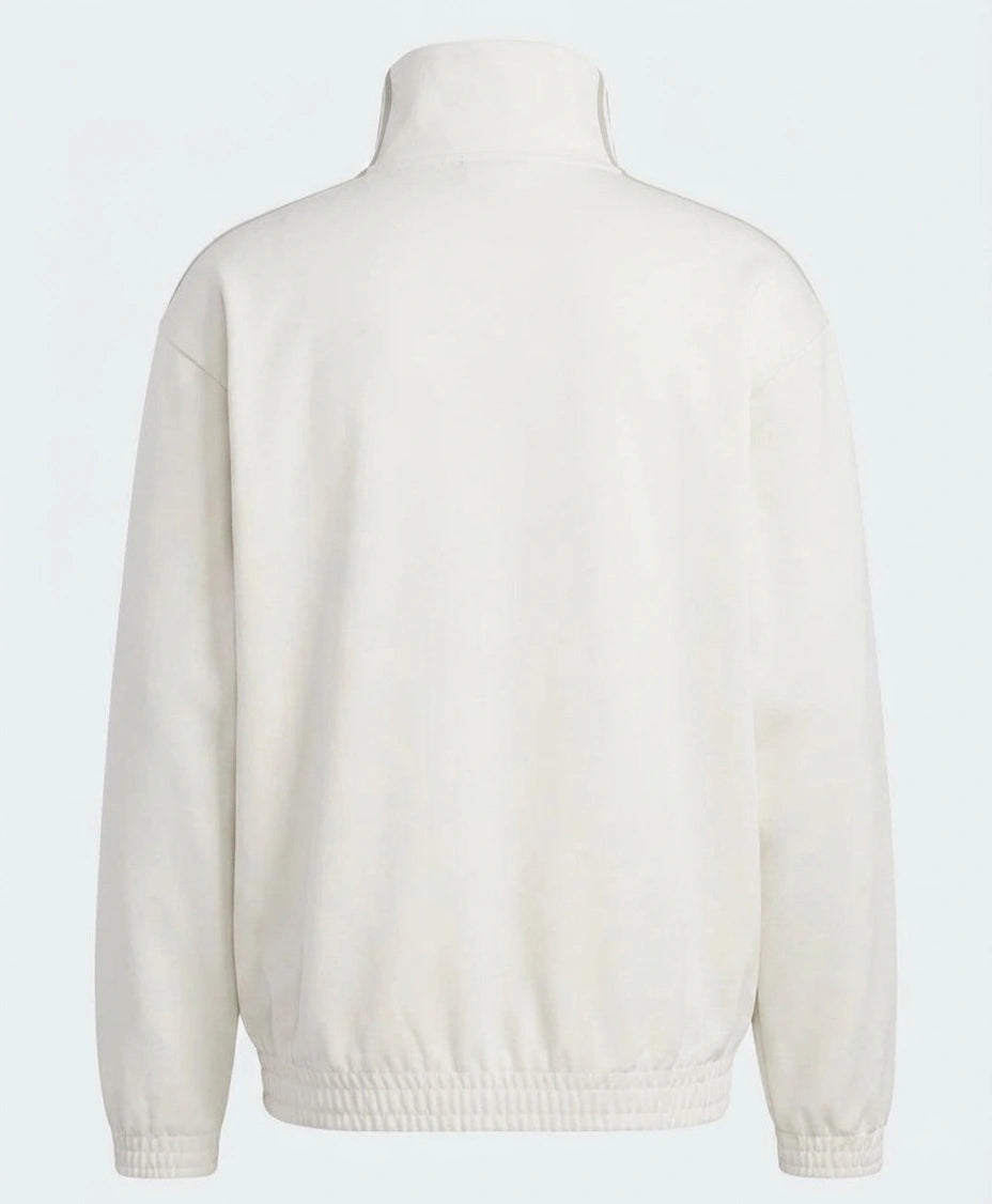 Oversized White Chinese Knot Jacket – Korean Streetwear High Neck Zip-Up Track Jacket